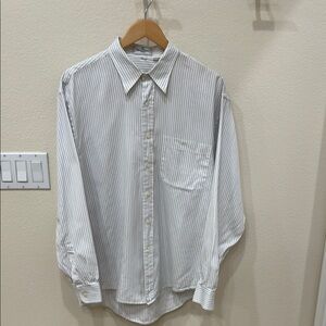 Valentino Blue and White Striped Men’s Shirt—Great Looking! Excellent condition